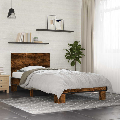 Rám Postele S Čelem Kouřový Dub 80 X 200 Cm Kompozitní Dřevo