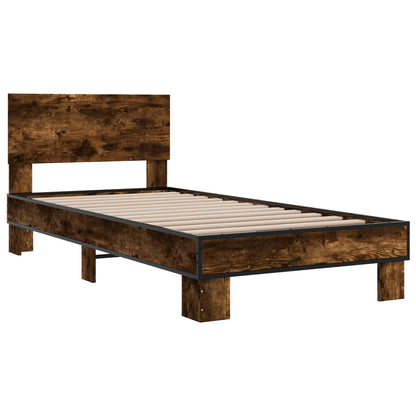 Rám Postele S Čelem Kouřový Dub 80 X 200 Cm Kompozitní Dřevo