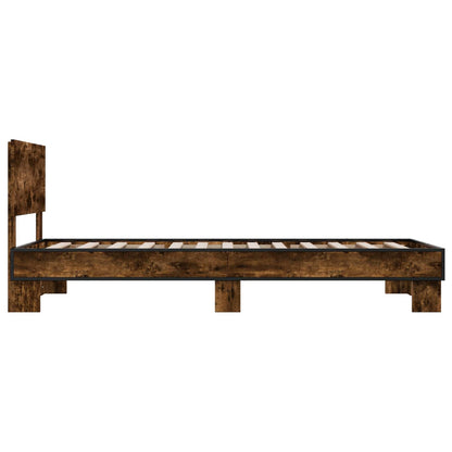 Rám Postele S Čelem Kouřový Dub 80 X 200 Cm Kompozitní Dřevo