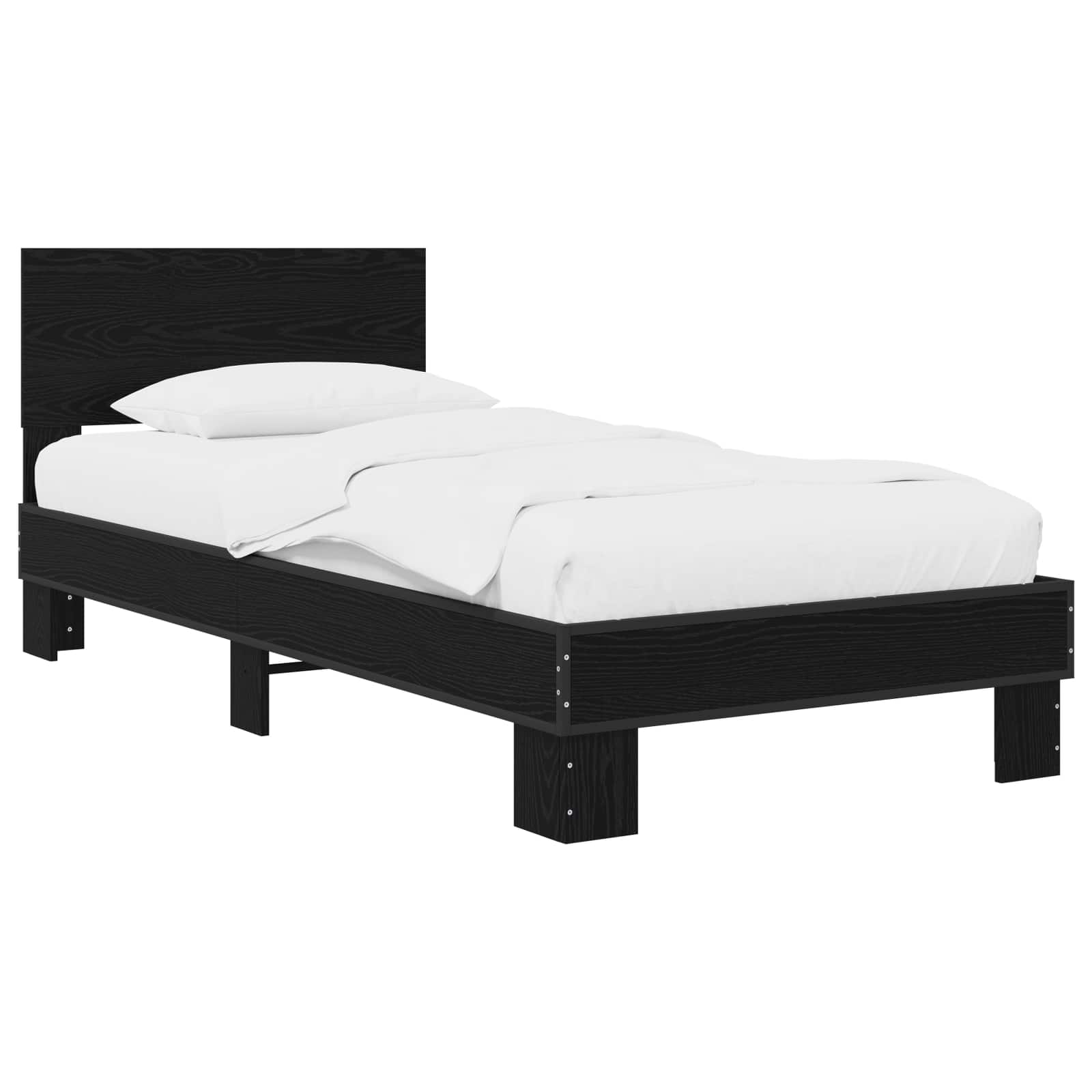 Rám Postele S Čelem Černý Dub 80 X 200 Cm Kompozitní Dřevo