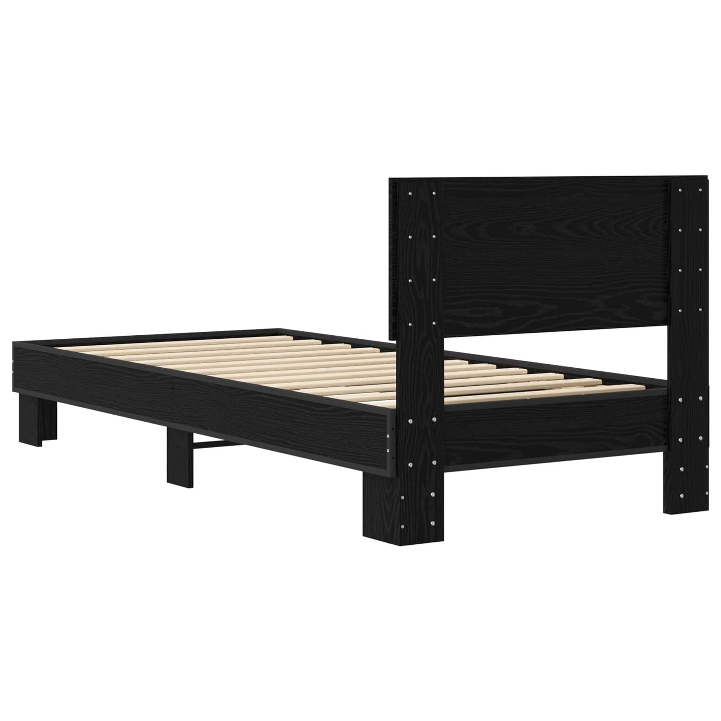 Rám Postele S Čelem Černý Dub 80 X 200 Cm Kompozitní Dřevo