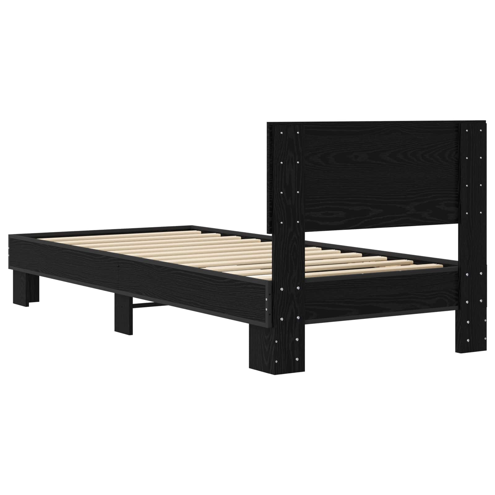 Rám Postele S Čelem Černý Dub 80 X 200 Cm Kompozitní Dřevo
