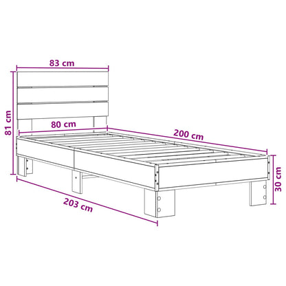 Rám Postele S Čelem Dub Sonoma 80 X 200 Cm Kompozitní Dřevo