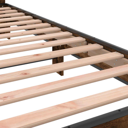 Rám Postele S Čelem Kouřový Dub 80 X 200 Cm Kompozitní Dřevo