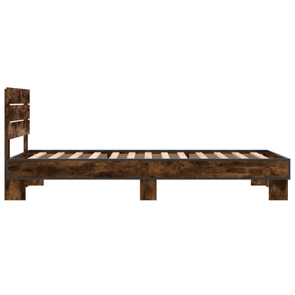 Rám Postele S Čelem Kouřový Dub 80 X 200 Cm Kompozitní Dřevo
