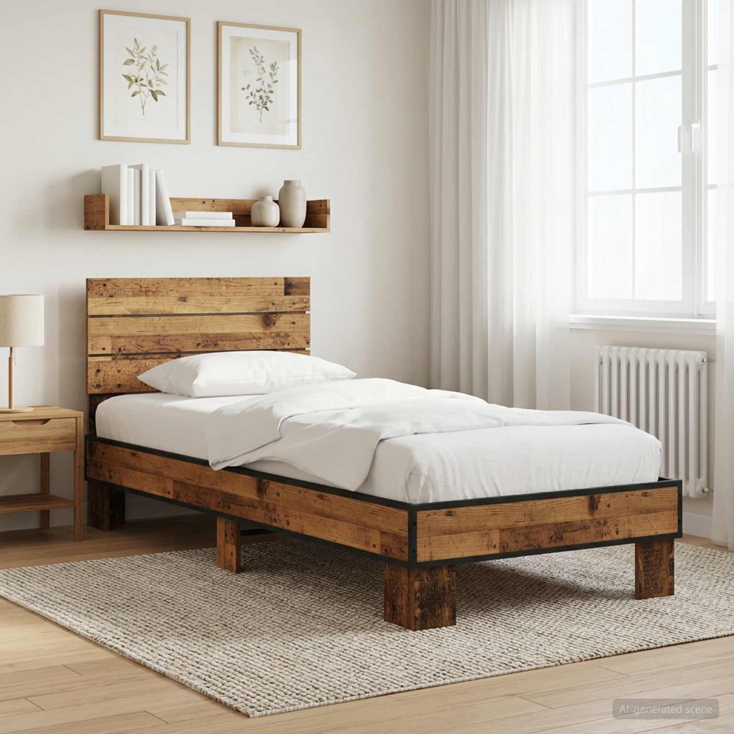Rám Postele S Čelem Staré Dřevo 80 X 200 Cm Kompozitní Dřevo
