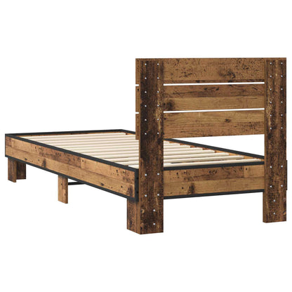 Rám Postele S Čelem Staré Dřevo 80 X 200 Cm Kompozitní Dřevo