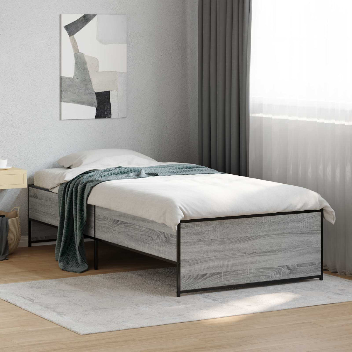 Rám Postele Šedý Sonoma 80 X 200 Cm Kompozitní Dřevo