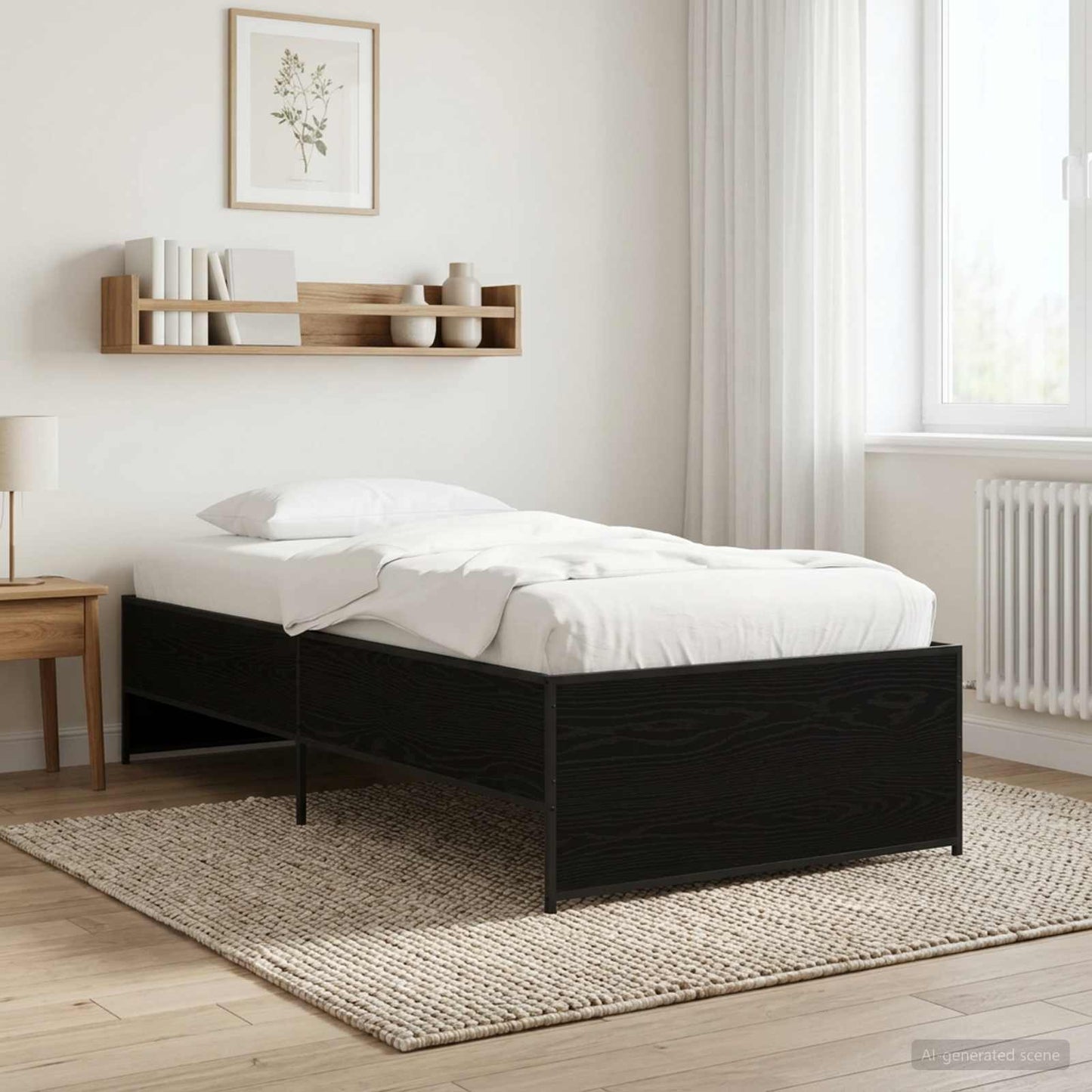 Rám Postele Černý Dub 80 X 200 Cm Kompozitní Dřevo