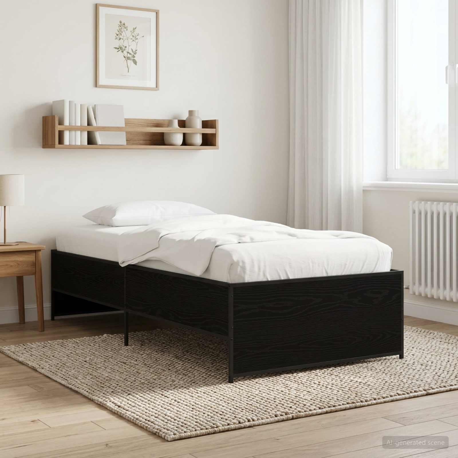 Rám Postele Černý Dub 80 X 200 Cm Kompozitní Dřevo