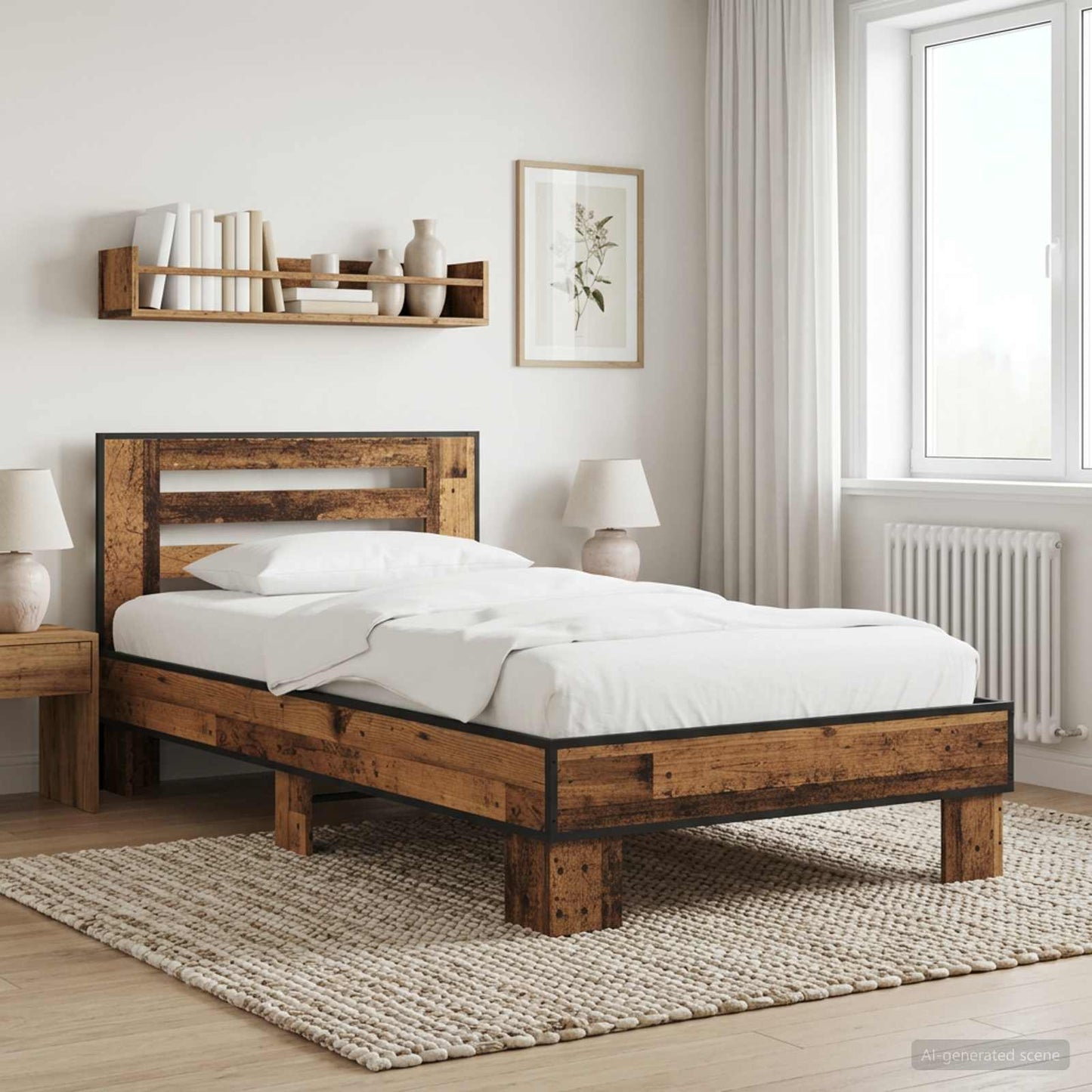 Rám Postele S Čelem Staré Dřevo 80 X 200 Cm Kompozitní Dřevo
