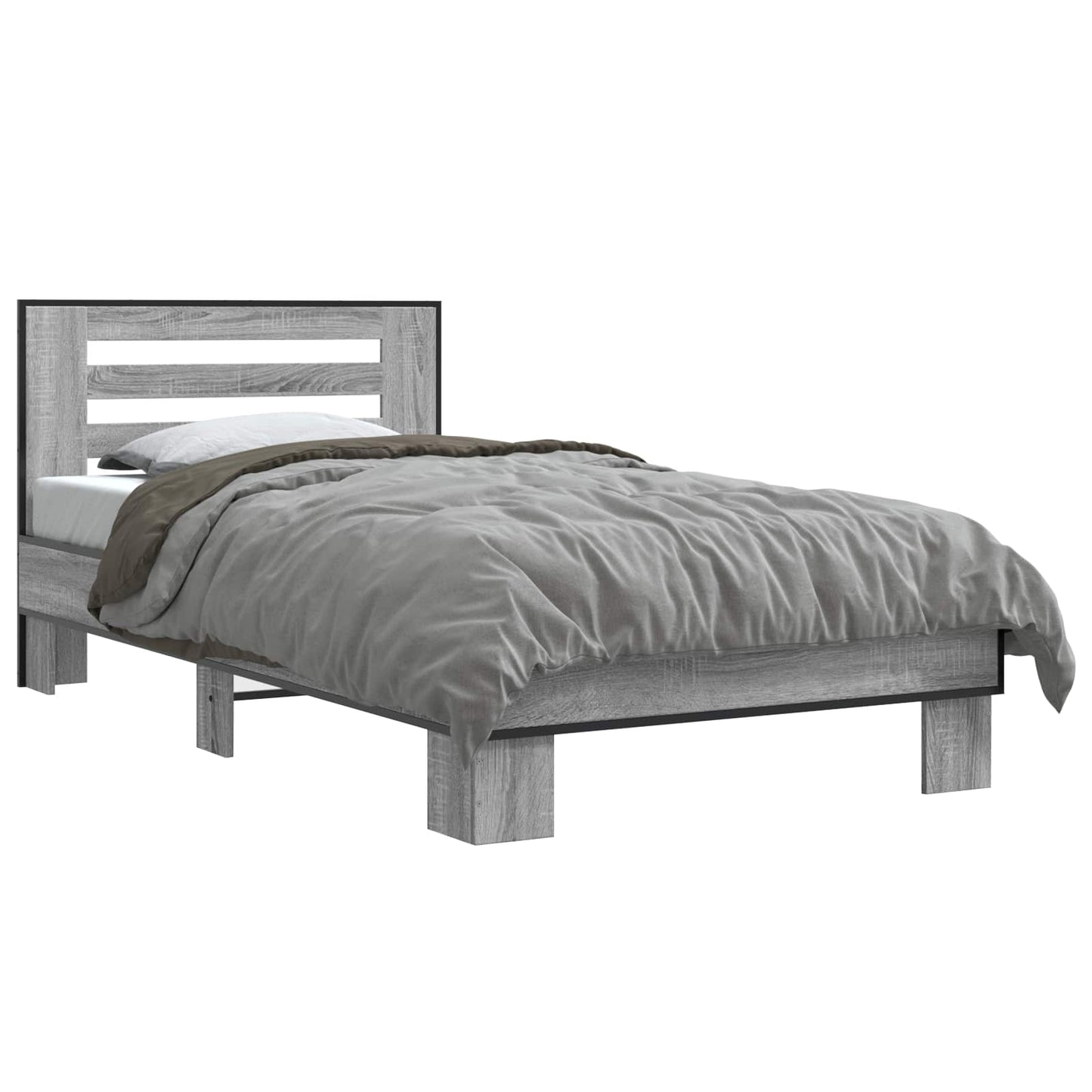 Rám Postele S Čelem Šedý Sonoma 80 X 200 Cm Kompozitní Dřevo