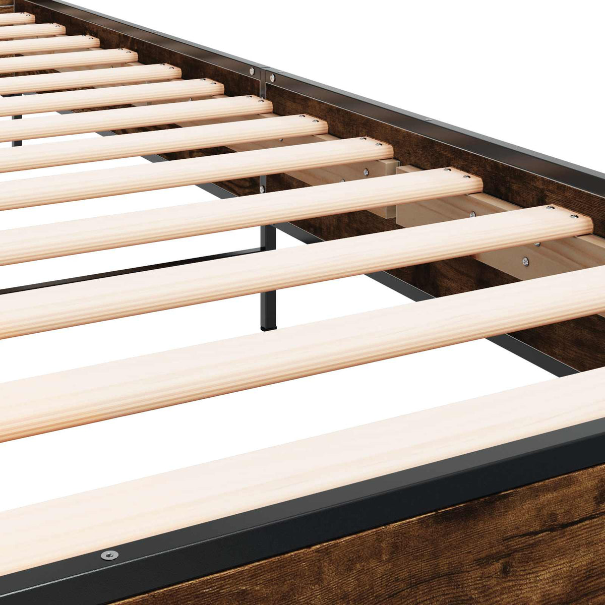 Rám Postele S Čelem Kouřový Dub 80 X 200 Cm Kompozitní Dřevo