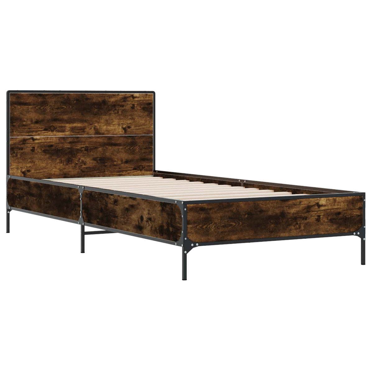 Rám Postele S Čelem Kouřový Dub 80 X 200 Cm Kompozitní Dřevo