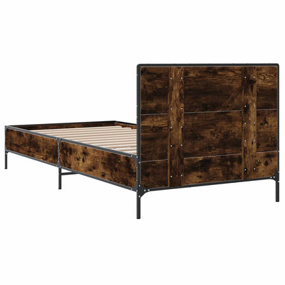 Rám Postele S Čelem Kouřový Dub 80 X 200 Cm Kompozitní Dřevo