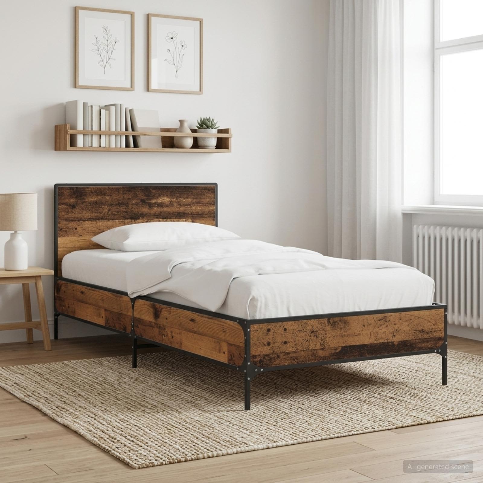 Rám Postele S Čelem Staré Dřevo 80 X 200 Cm Kompozitní Dřevo