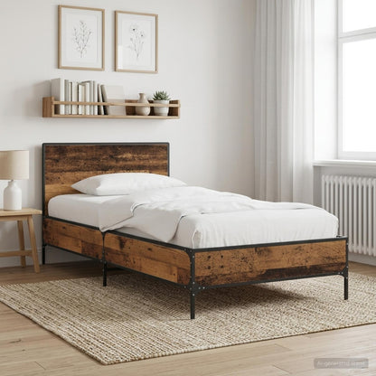 Rám Postele S Čelem Staré Dřevo 80 X 200 Cm Kompozitní Dřevo