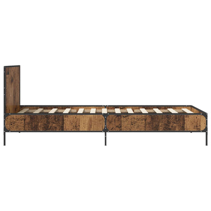 Rám Postele S Čelem Staré Dřevo 80 X 200 Cm Kompozitní Dřevo