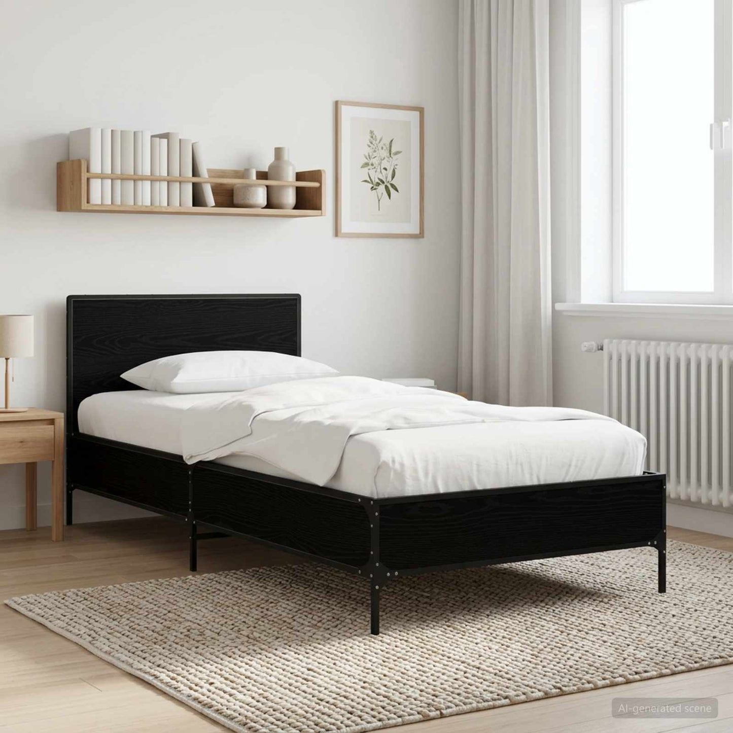 Rám Postele S Čelem Černý Dub 80 X 200 Cm Kompozitní Dřevo