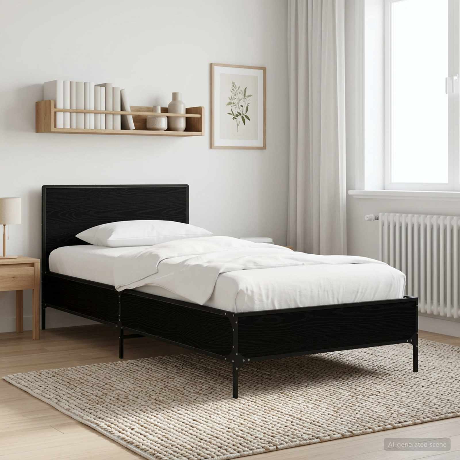 Rám Postele S Čelem Černý Dub 80 X 200 Cm Kompozitní Dřevo