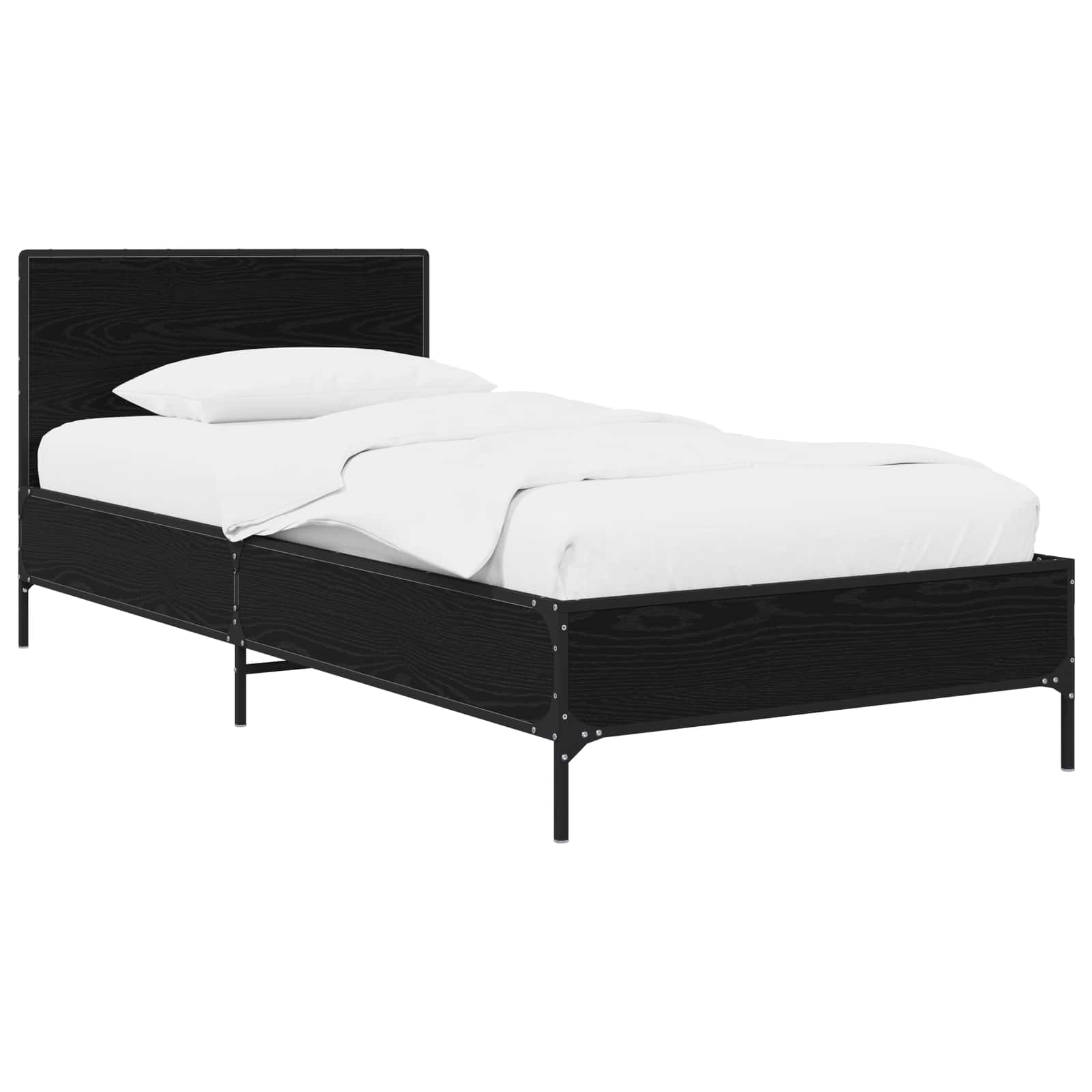 Rám Postele S Čelem Černý Dub 80 X 200 Cm Kompozitní Dřevo