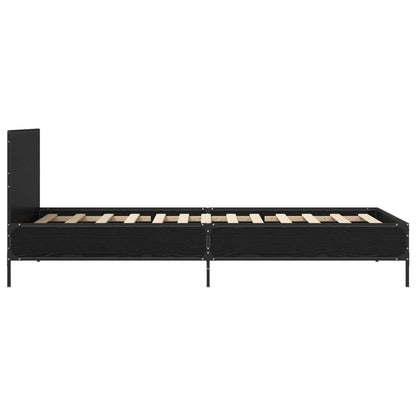 Rám Postele S Čelem Černý Dub 80 X 200 Cm Kompozitní Dřevo