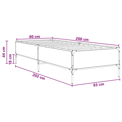 Rám Postele Kouřový Dub 80 X 200 Cm Kompozitní Dřevo