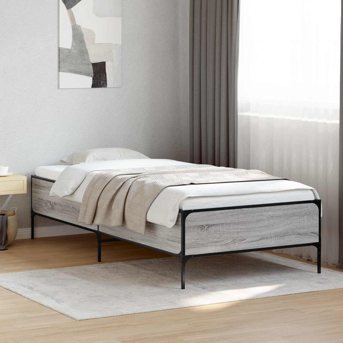 Rám Postele Šedý Sonoma 80 X 200 Cm Kompozitní Dřevo