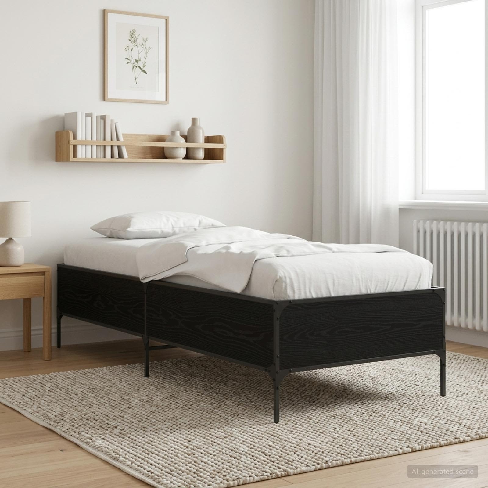 Rám Postele Černý Dub 80 X 200 Cm Kompozitní Dřevo