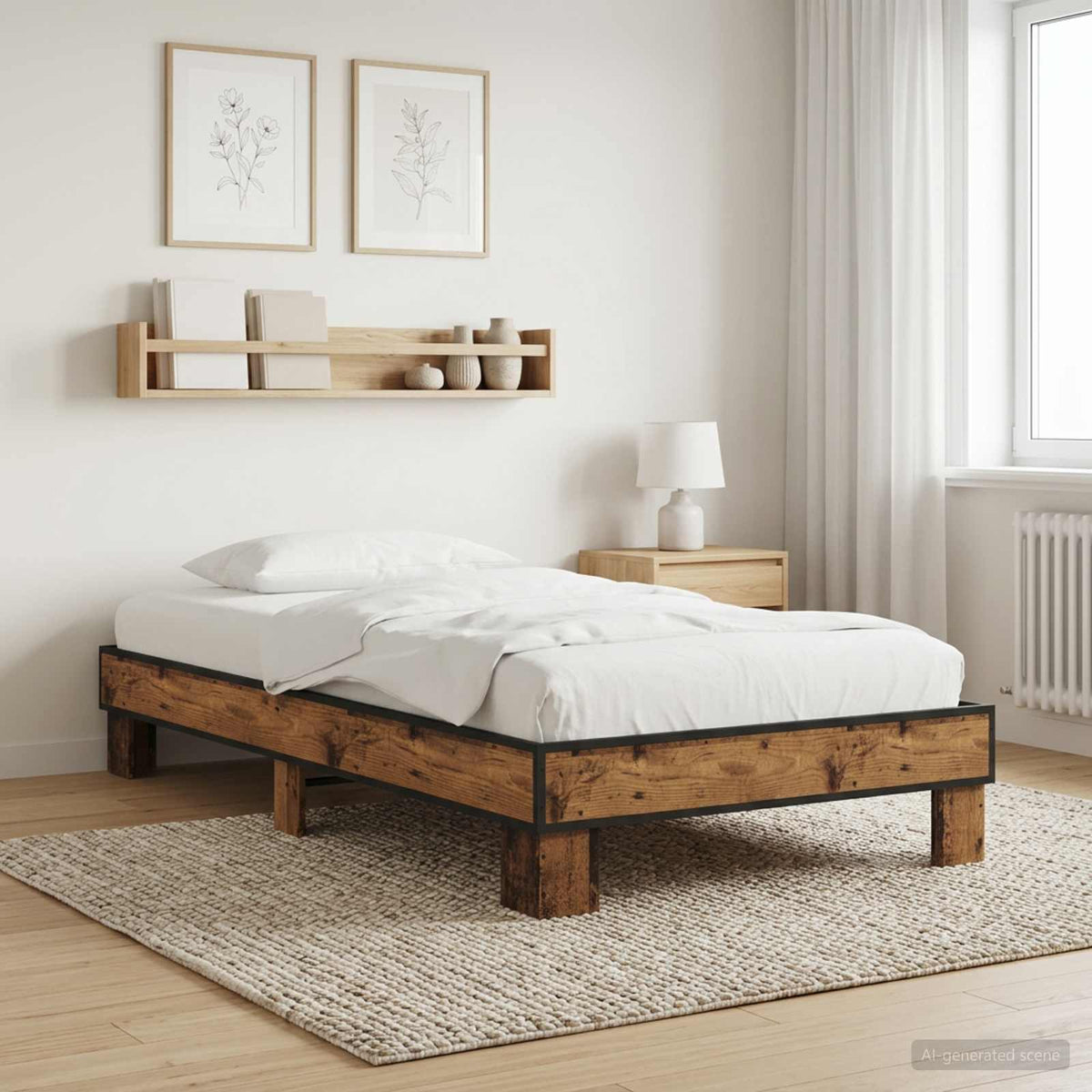 Rám Postele Staré Dřevo 80 X 200 Cm Kompozitní Dřevo
