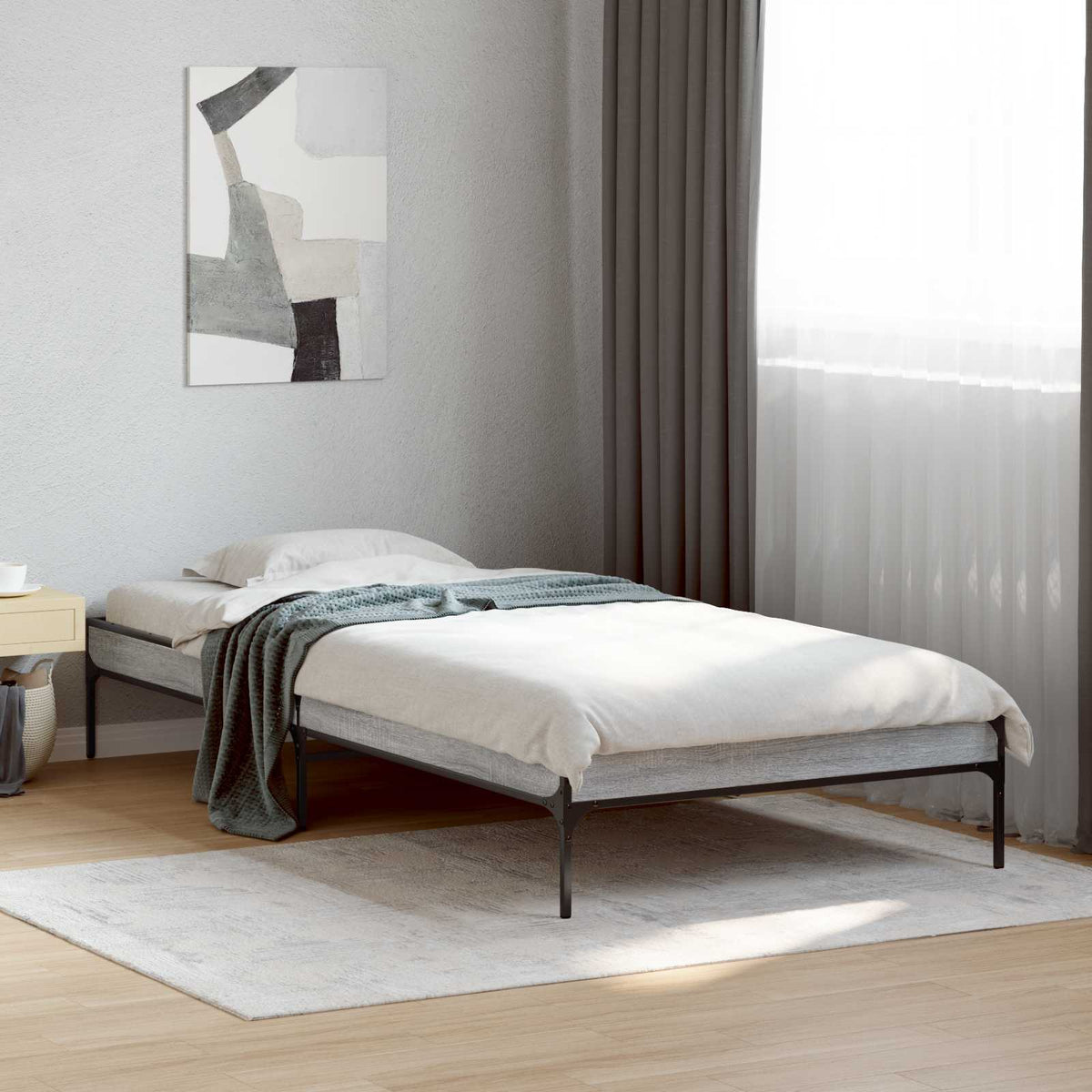 Rám Postele Šedý Sonoma 80 X 200 Cm Kompozitní Dřevo