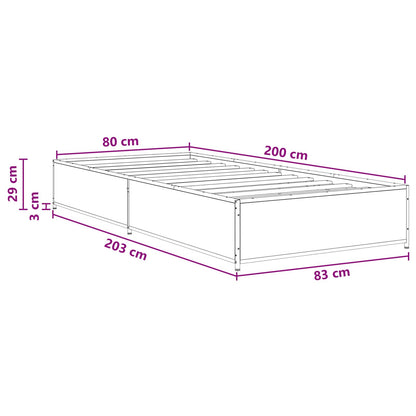 Rám Postele Kouřový Dub 80 X 200 Cm Kompozitní Dřevo