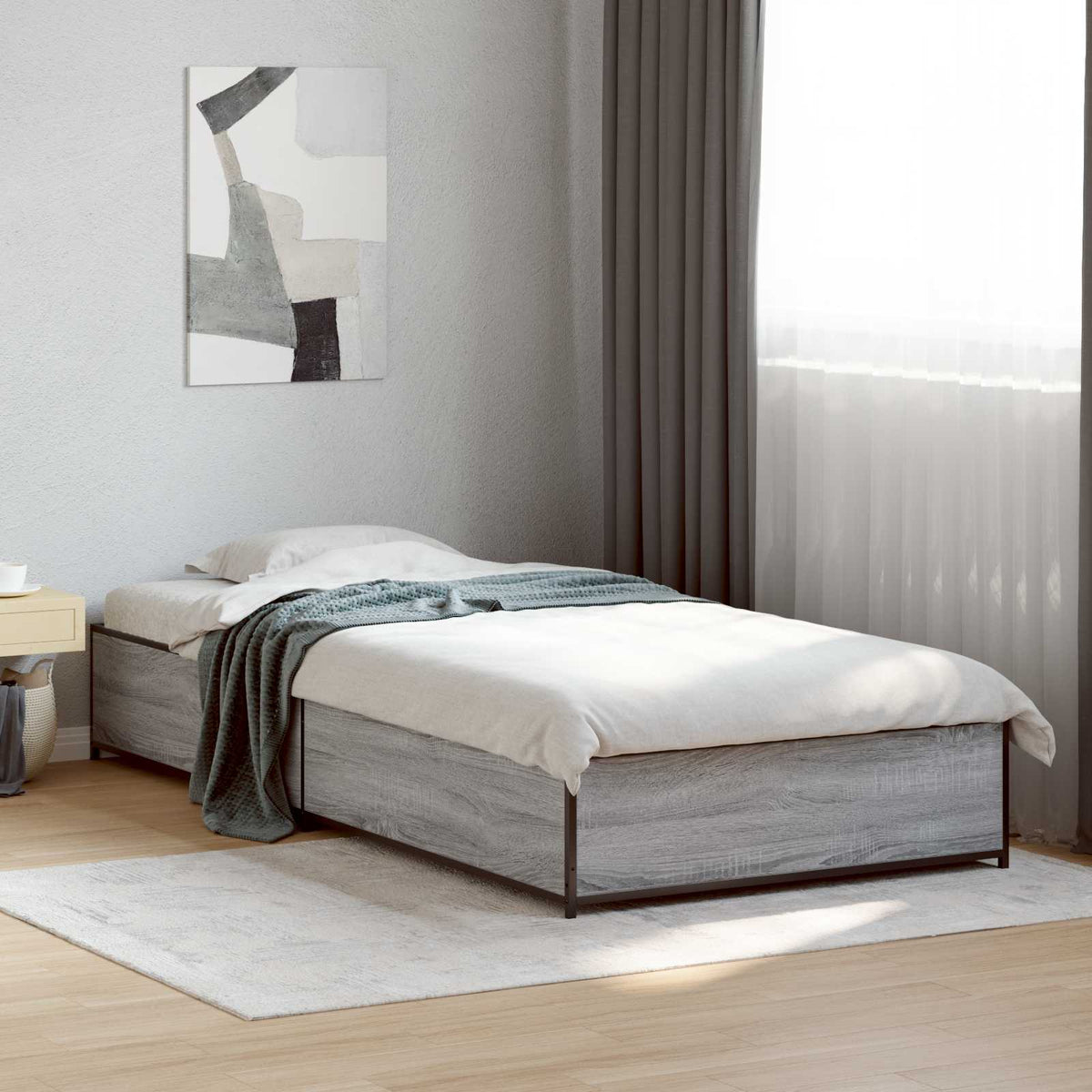 Rám Postele Šedý Sonoma 80 X 200 Cm Kompozitní Dřevo
