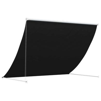 Markýza Černá 300 X 150 Cm 180 G / M² Polyester S Pu Povlakem