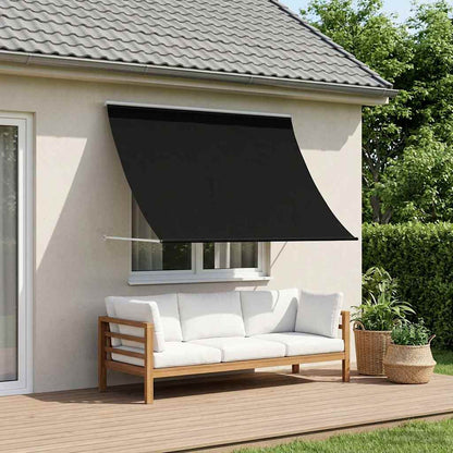 Markýza Černá 400 X 150 Cm 180 G / M² Polyester S Pu Povlakem