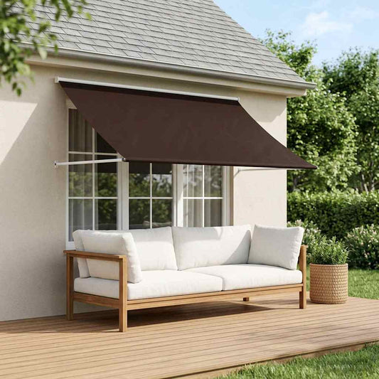 Markýza Hnědá 100 X 150 Cm 180 G / M² Polyester S Pu Povlakem