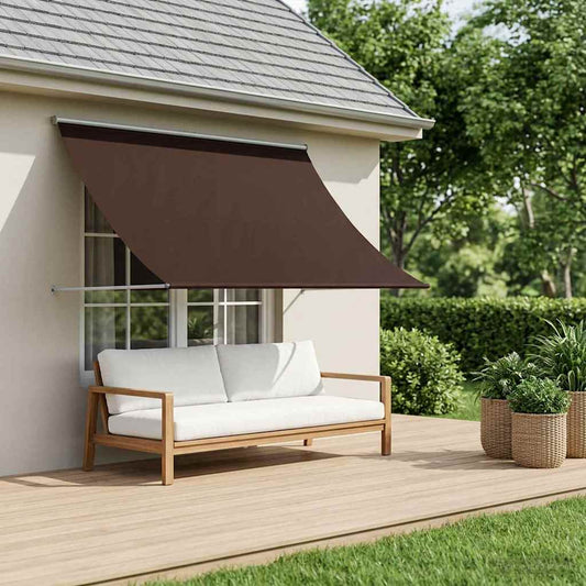 Markýza Hnědá 300 X 150 Cm 180 G / M² Polyester S Pu Povlakem