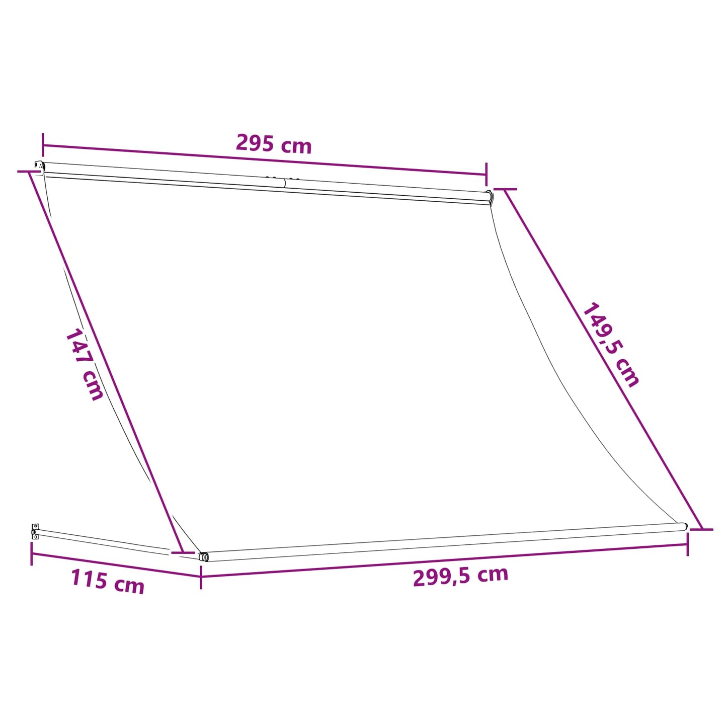 Markýza Hnědá 300 X 150 Cm 180 G / M² Polyester S Pu Povlakem