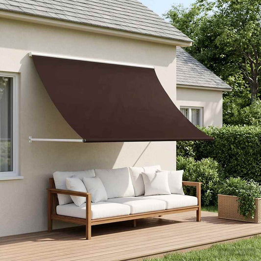 Markýza Hnědá 350 X 150 Cm 180 G / M² Polyester S Pu Povlakem
