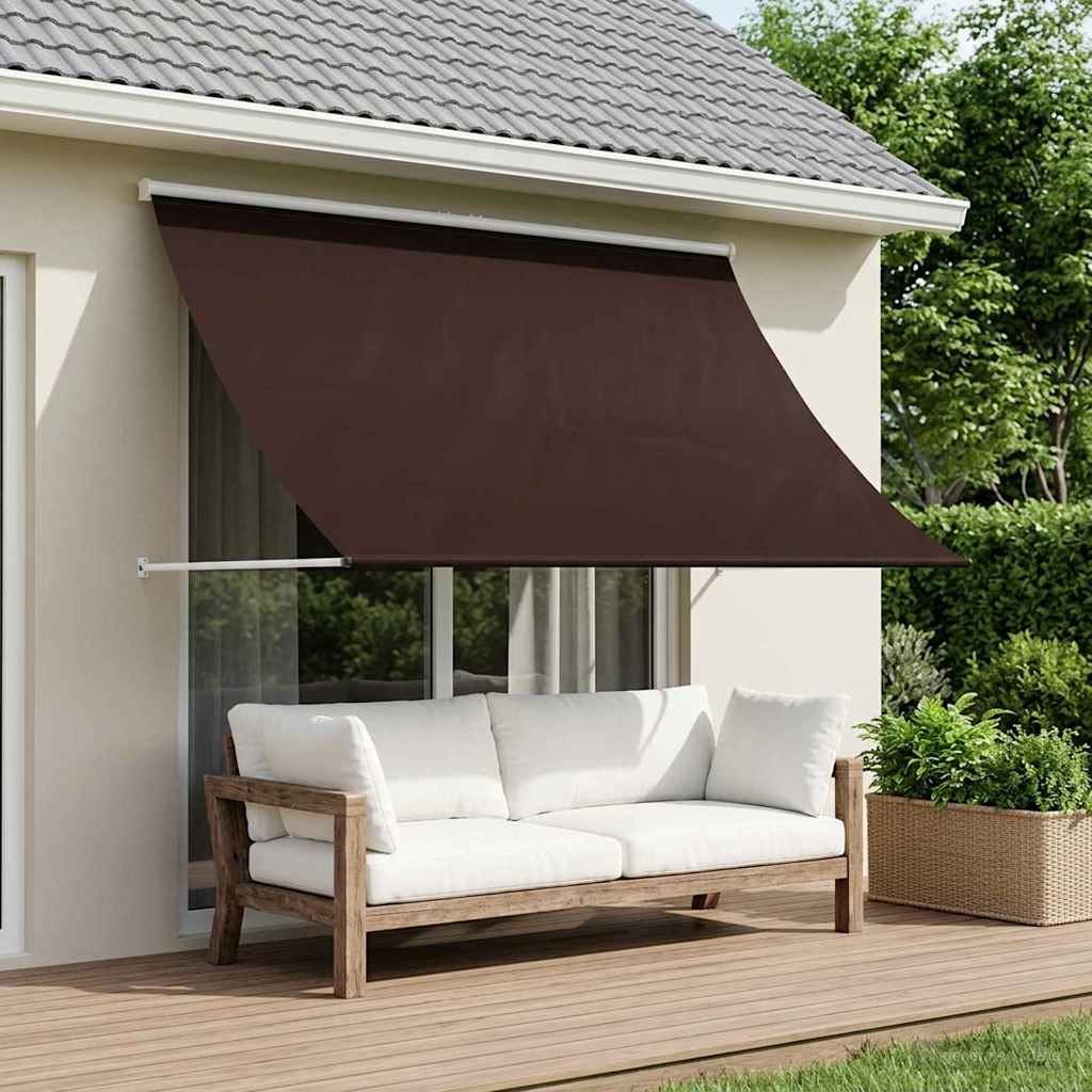 Markýza Hnědá 400 X 150 Cm 180 G / M² Polyester S Pu Povlakem