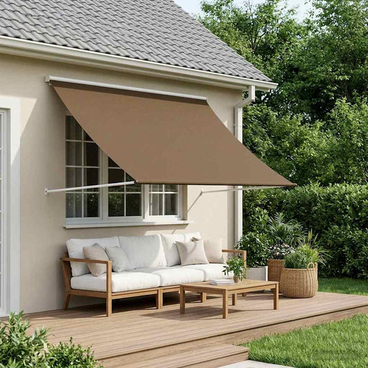 Markýza Taupe 350 X 150 Cm 180 G / M² Polyester S Pu Povlakem
