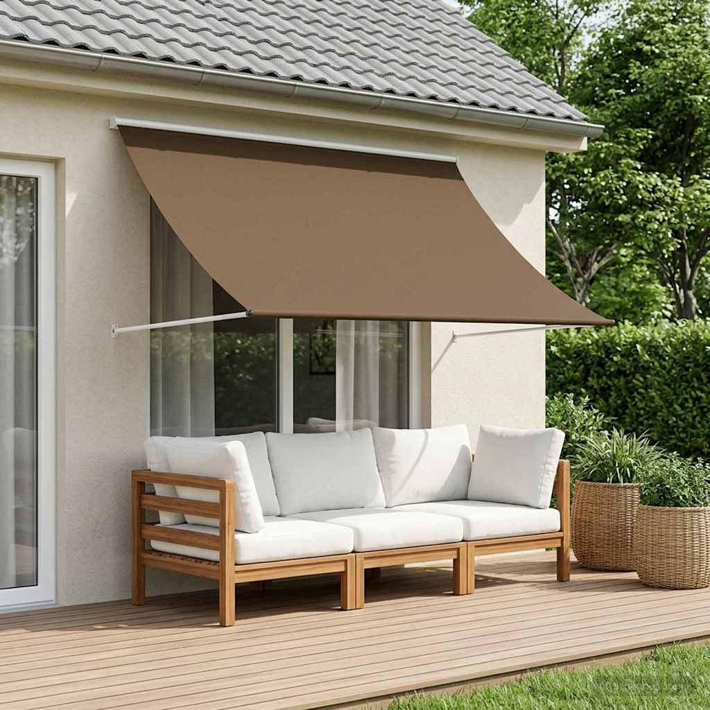 Markýza Taupe 400 X 150 Cm 180 G / M² Polyester S Pu Povlakem