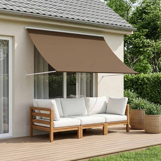 Markýza Taupe 400 X 150 Cm 180 G / M² Polyester S Pu Povlakem