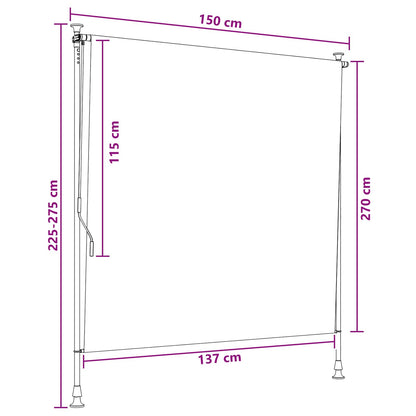 Venkovní Roleta Antracitová A Bílá 150 X 270 Cm
