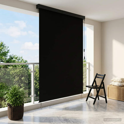 Roleta Černá 60 X 250 Cm Textil A Hliník