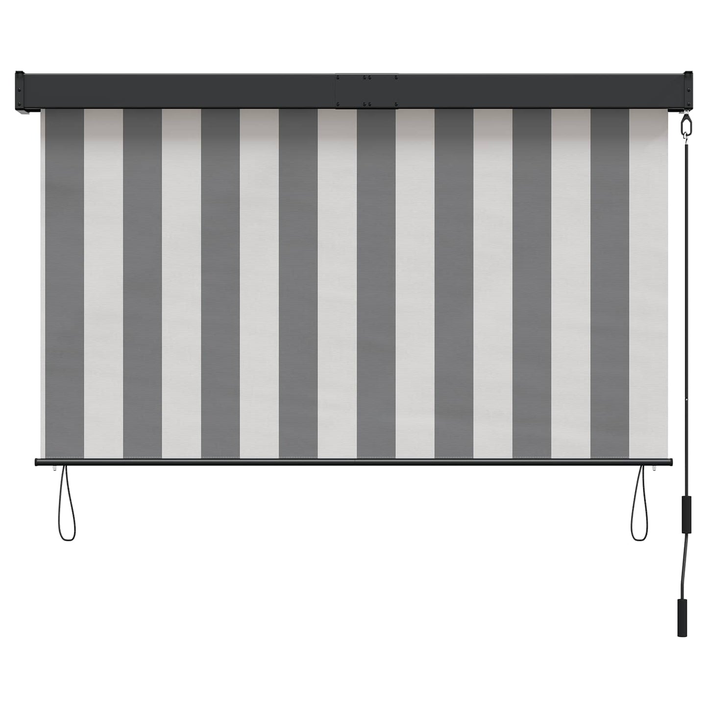Roleta Antracitová A Bílá 60 X 250 Cm Textil A Hliník