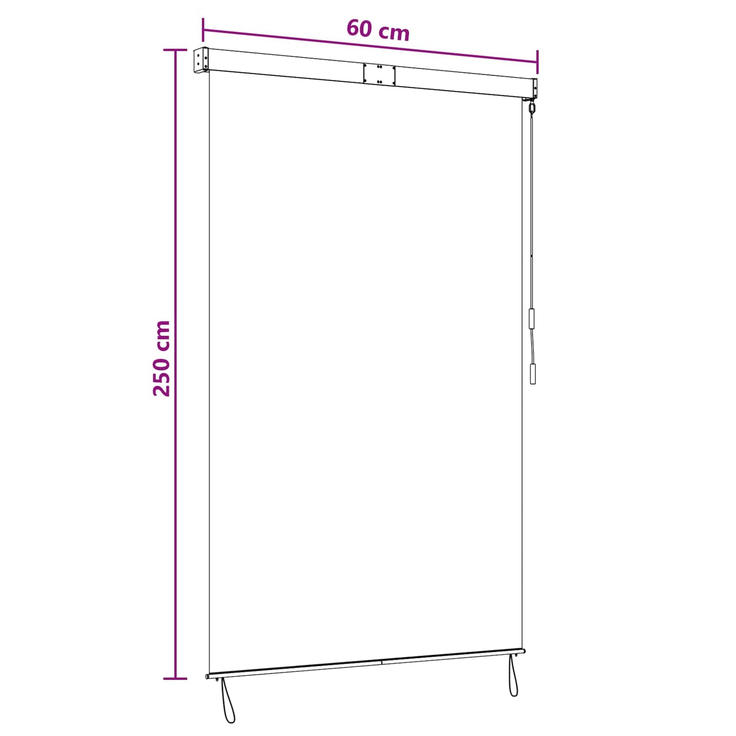 Roleta Antracitová A Bílá 60 X 250 Cm Textil A Hliník