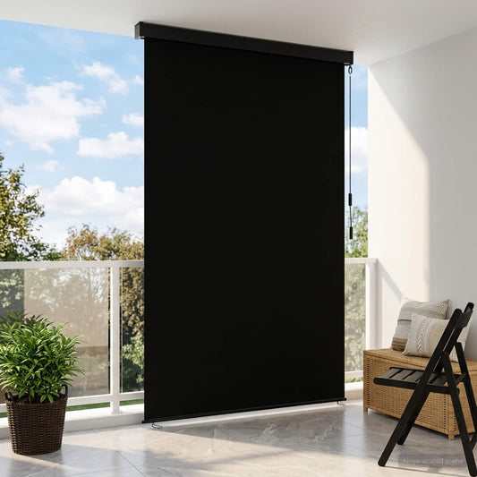 Roleta Černá 80 X 250 Cm Textil A Hliník