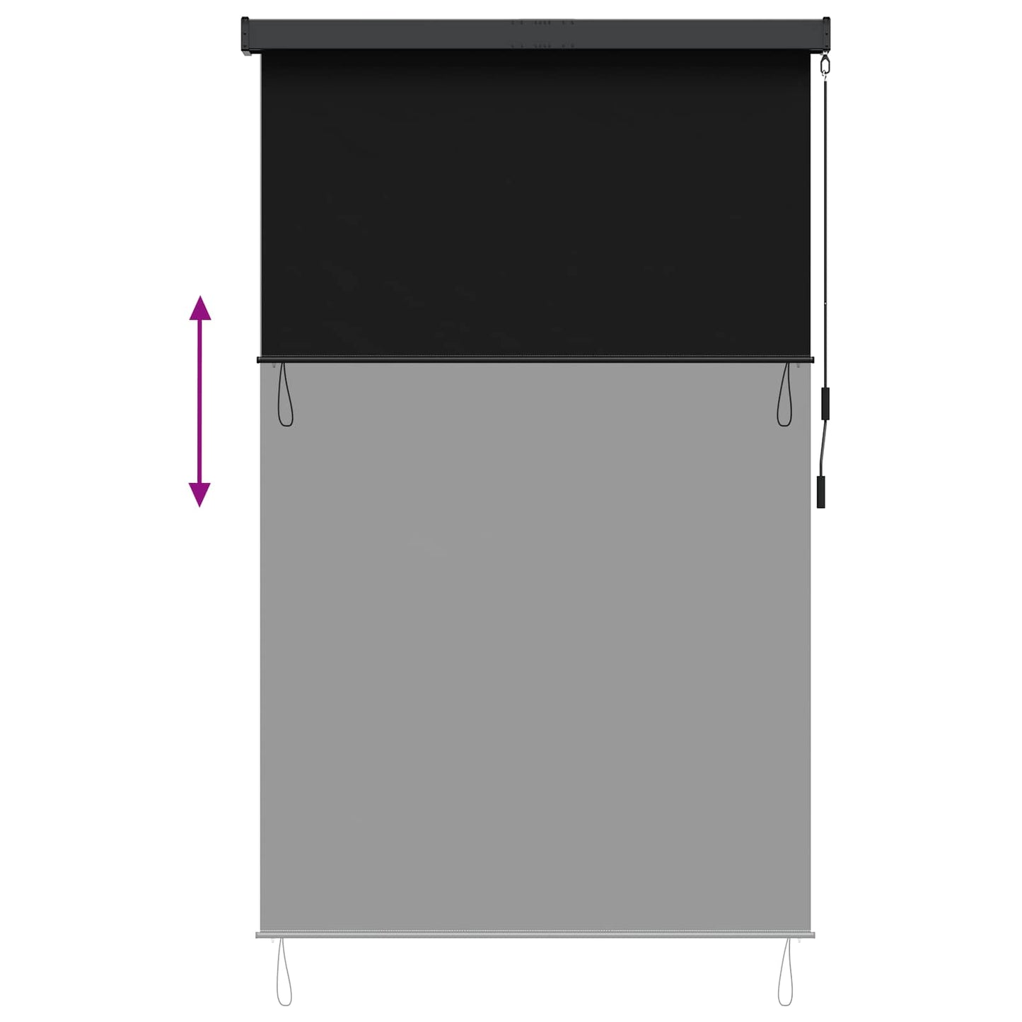Roleta Černá 80 X 250 Cm Textil A Hliník