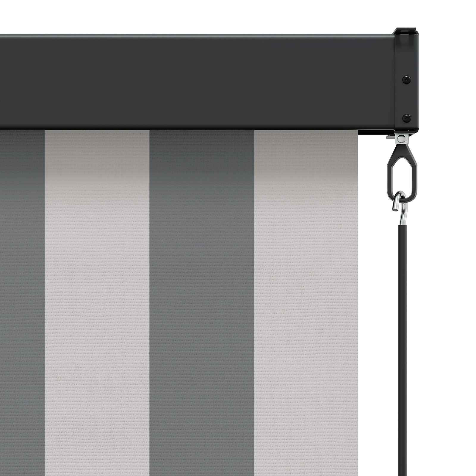 Roleta Antracitová A Bílá 80 X 250 Cm Textil A Hliník